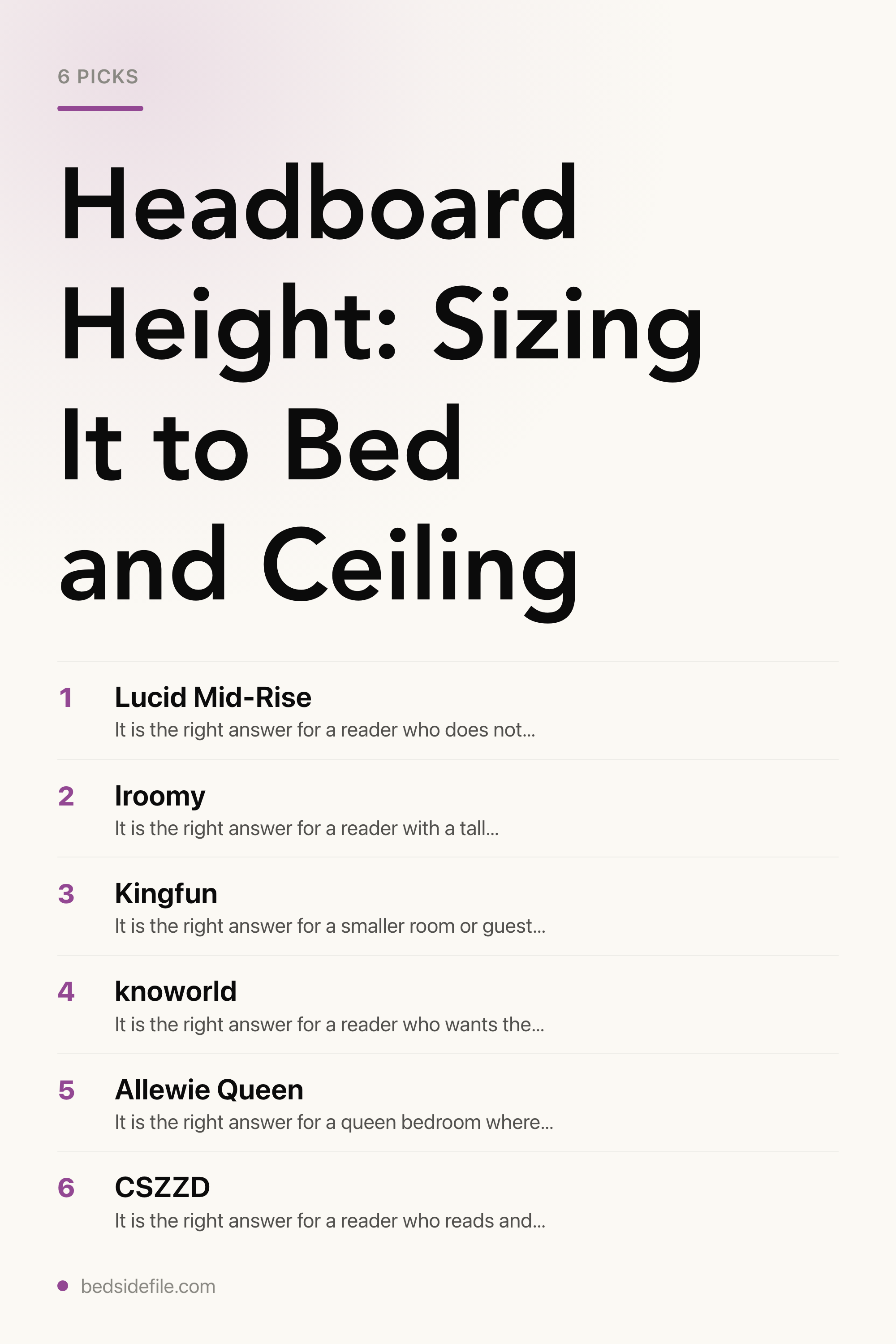 Headboard Height: Sizing It to Bed and Ceiling — the picks, as a saveable list
